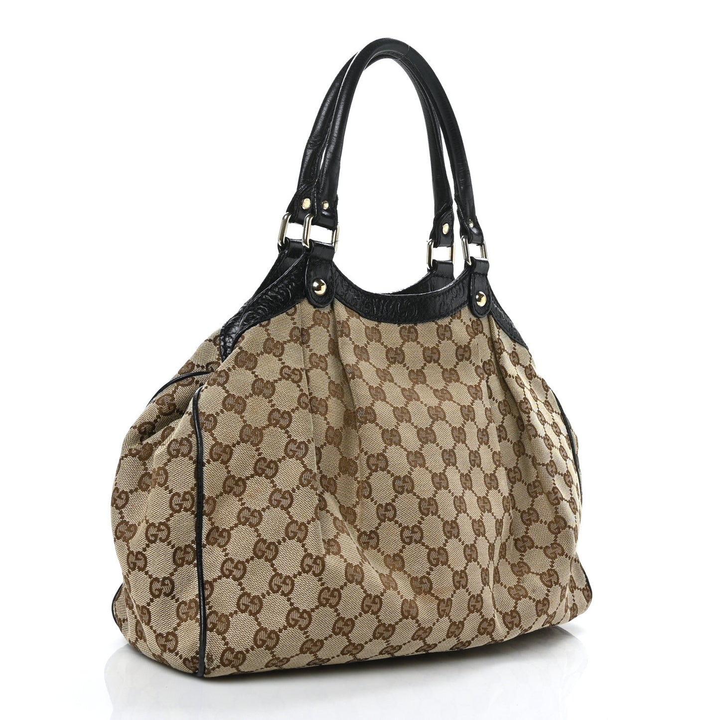 Monogram Medium Sukey Tote Beige Ebony Black