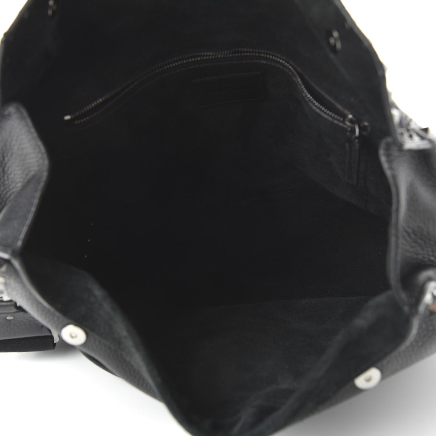 Pebbled Calfskin Rockstud Messenger Black