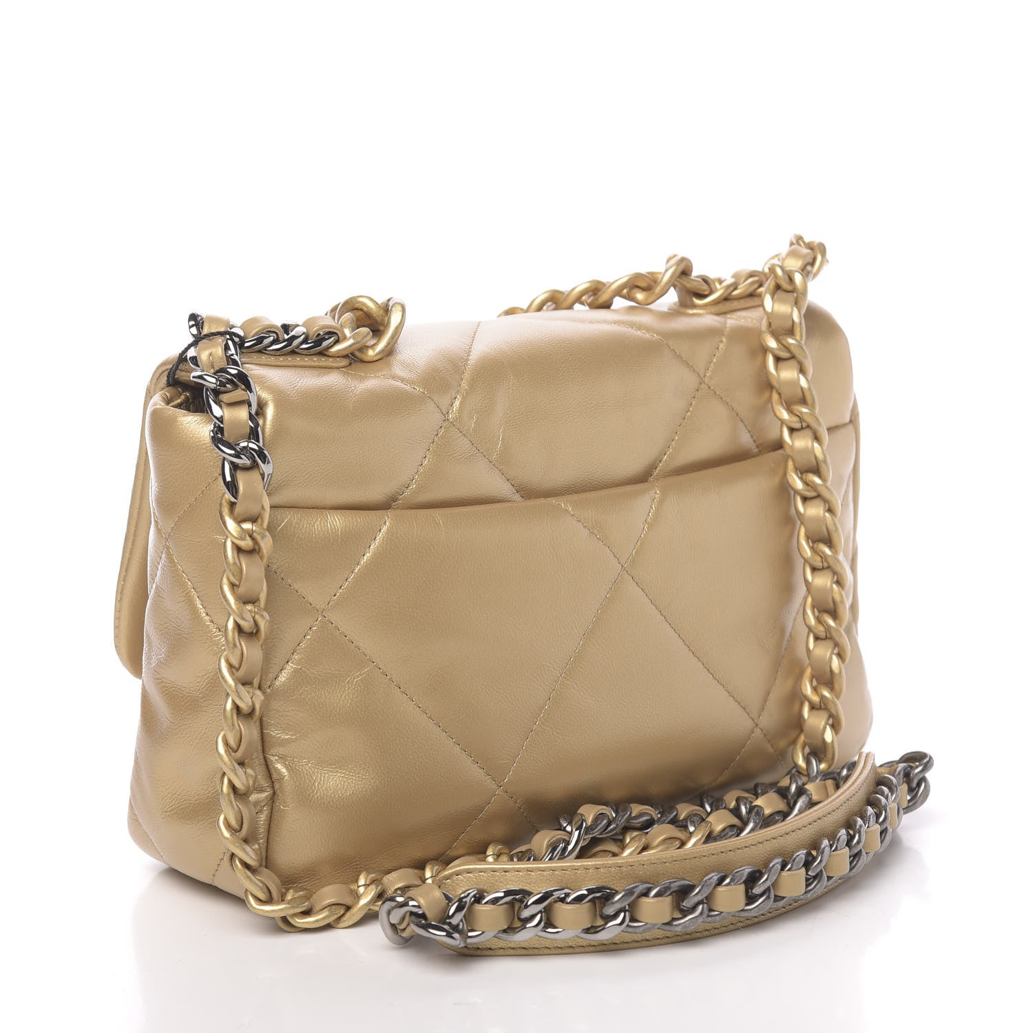 Chanel Metallic Goatskin Quilted Medium 19 Flap Gold 2 of 10