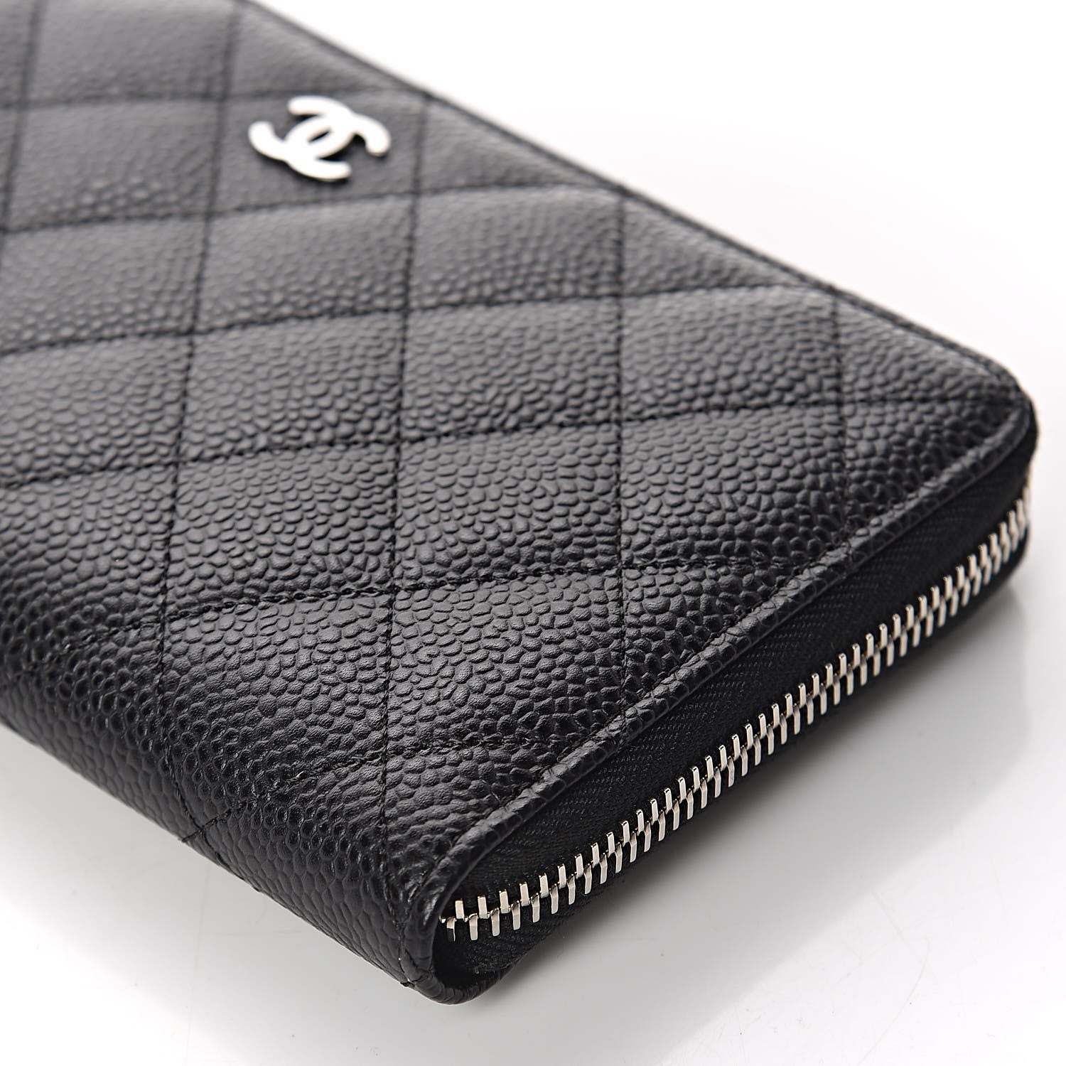 Chanel Caviar Quilted Large Gusset Zip Around Wallet Black 6 of 10