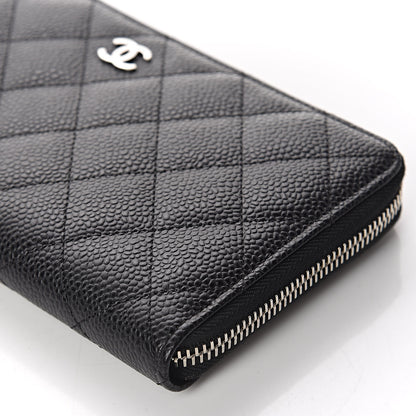 Chanel Caviar Quilted Large Gusset Zip Around Wallet Black 6 of 10
