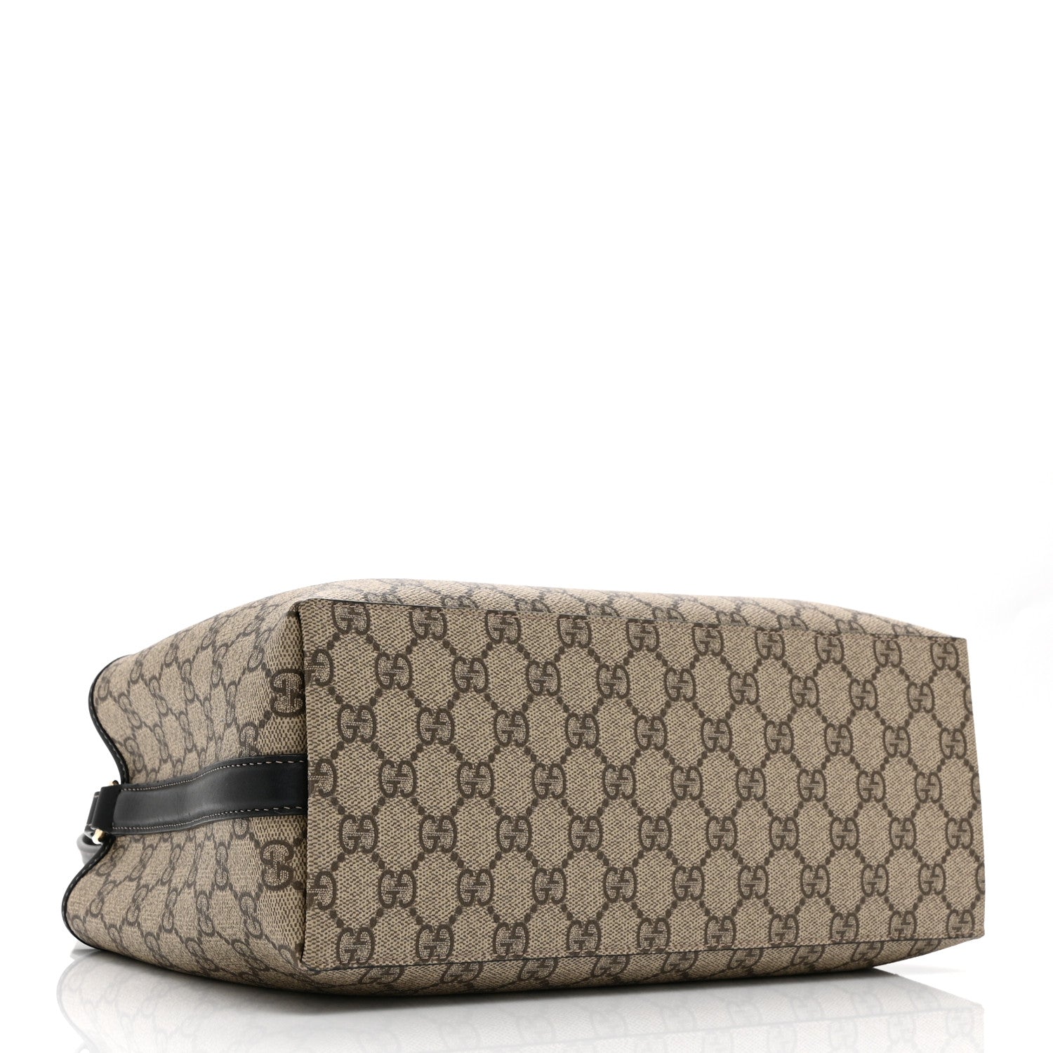Gucci GG Supreme Monogram Emblem Medium Tote Bag Beige Black 4 of 11