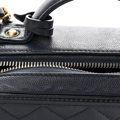 Chanel Caviar Quilted Medium CC Filigree Vanity Case Navy 18 of 18