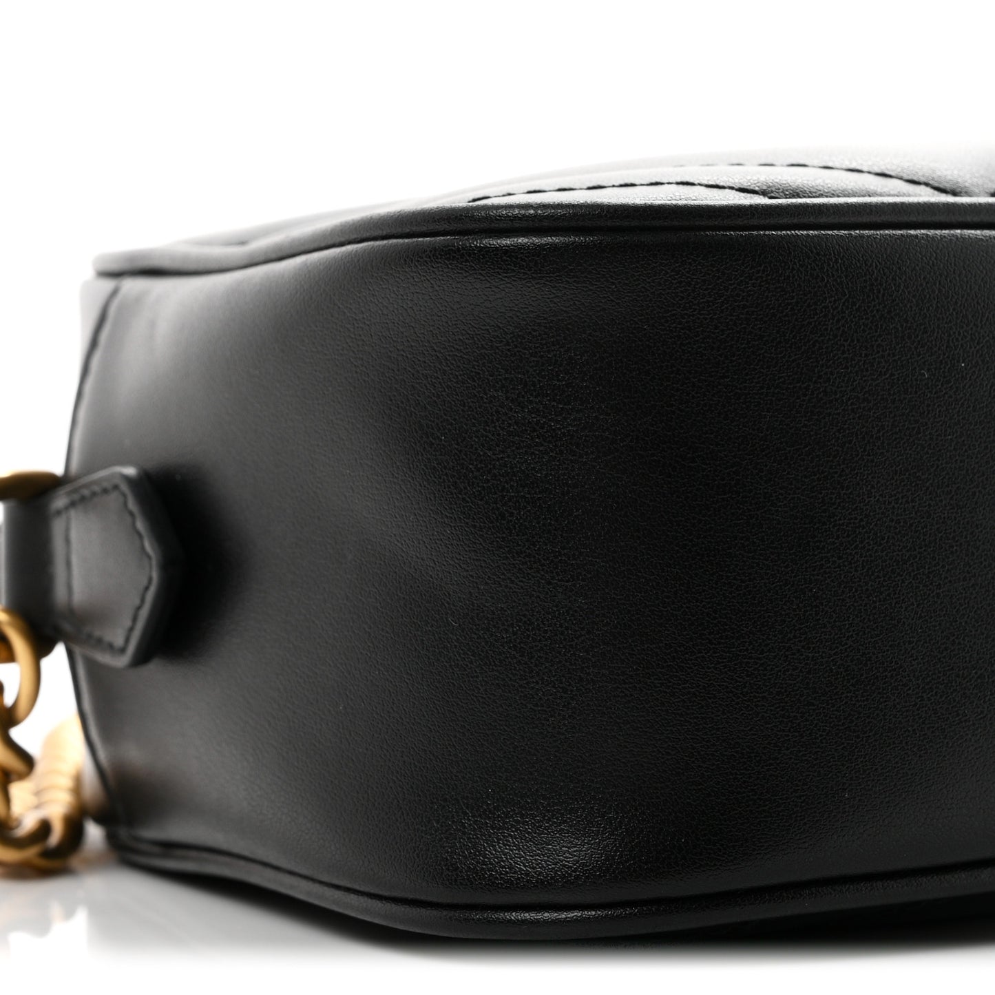 Calfskin Matelasse Small GG Marmont Chain Shoulder Bag Black