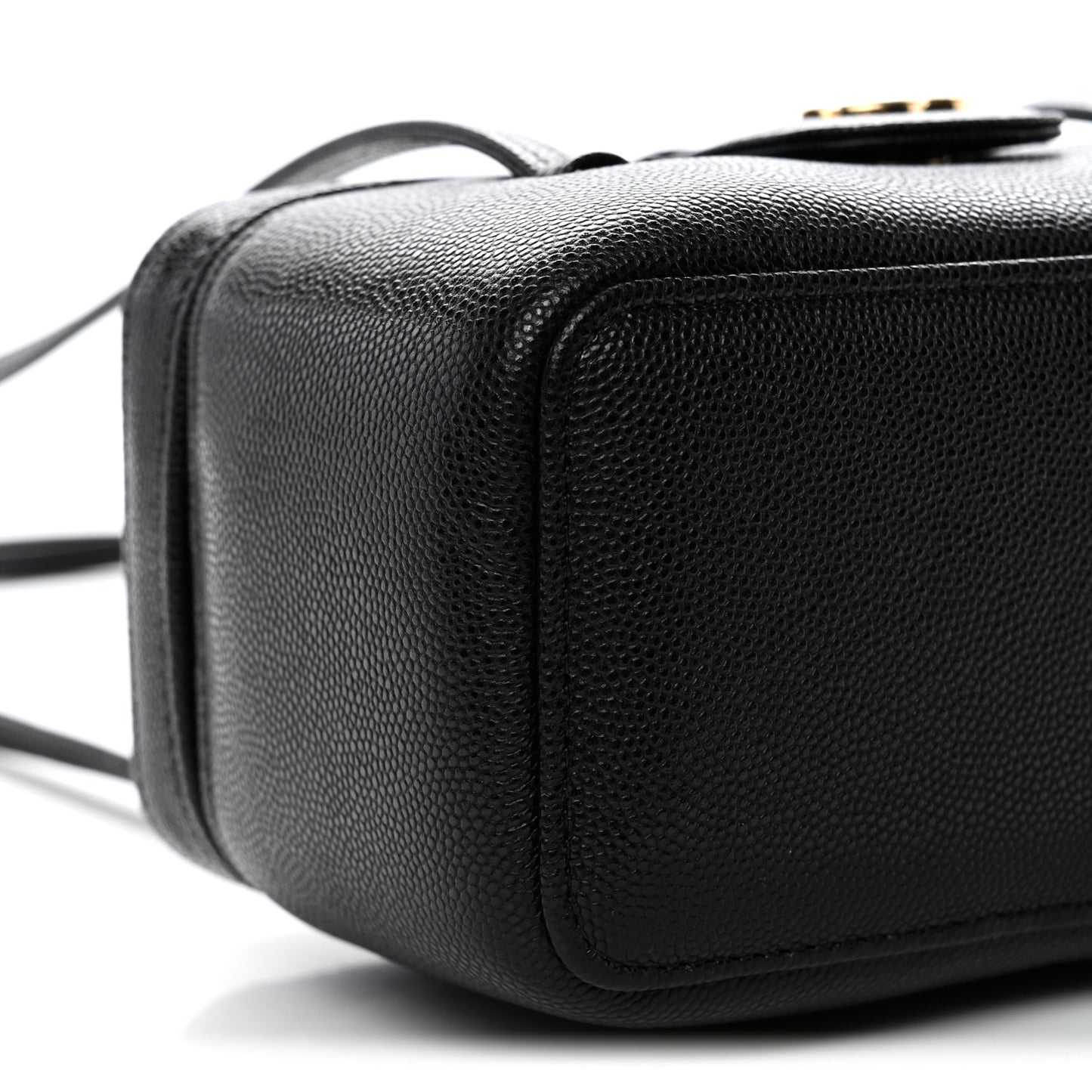 Shiny Caviar Preppy Coco Long Vanity With Strap Black