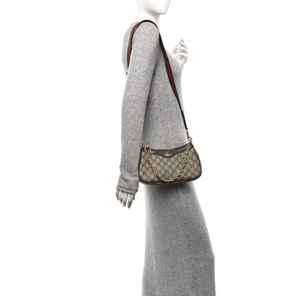 Gucci GG Supreme Monogram Textured Dollar Calfskin Web Small Ophidia GG Handbag Beige Ebony New Acero 2 of 10