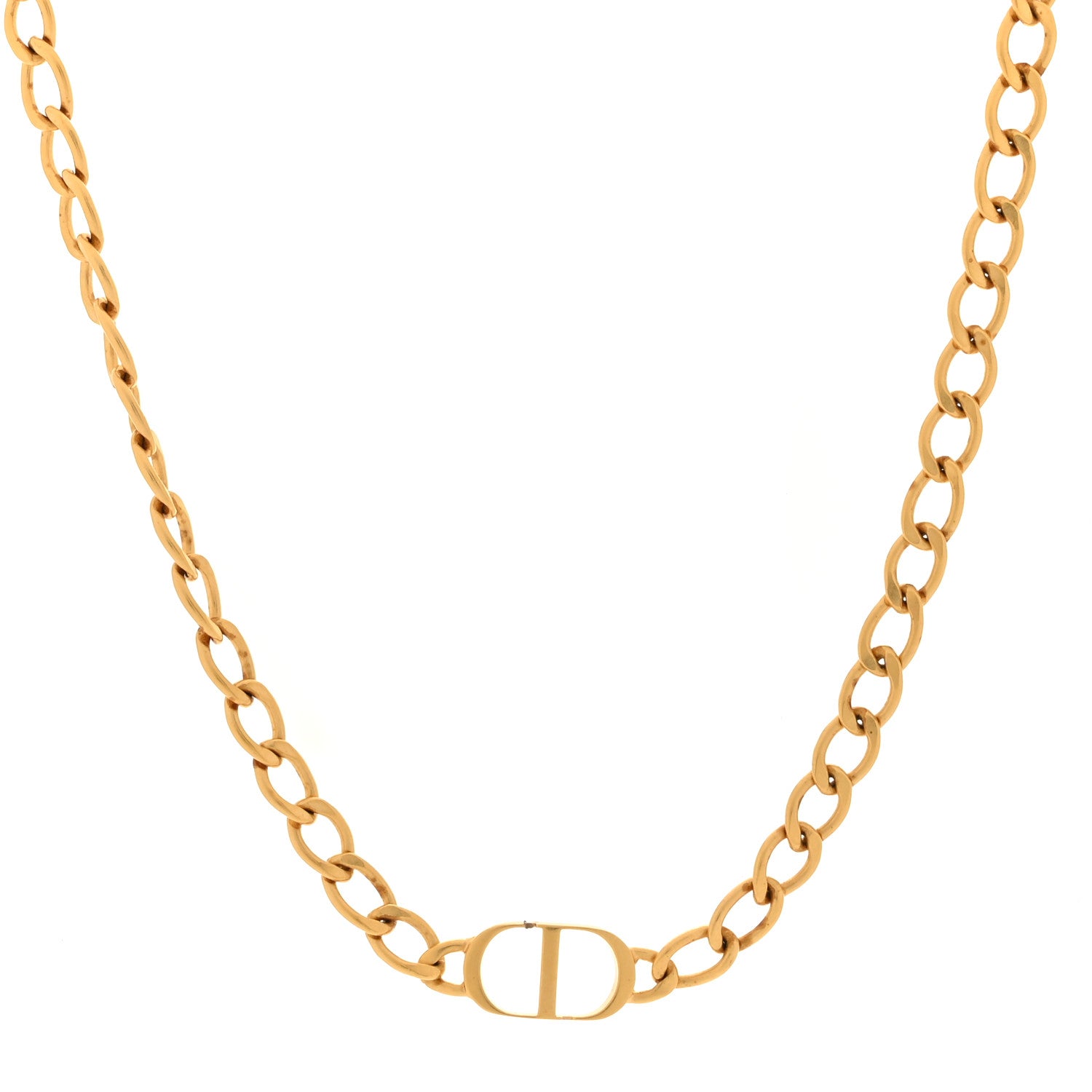 Christian Dior Metal Petit CD Choker Necklace Gold 1 of 5