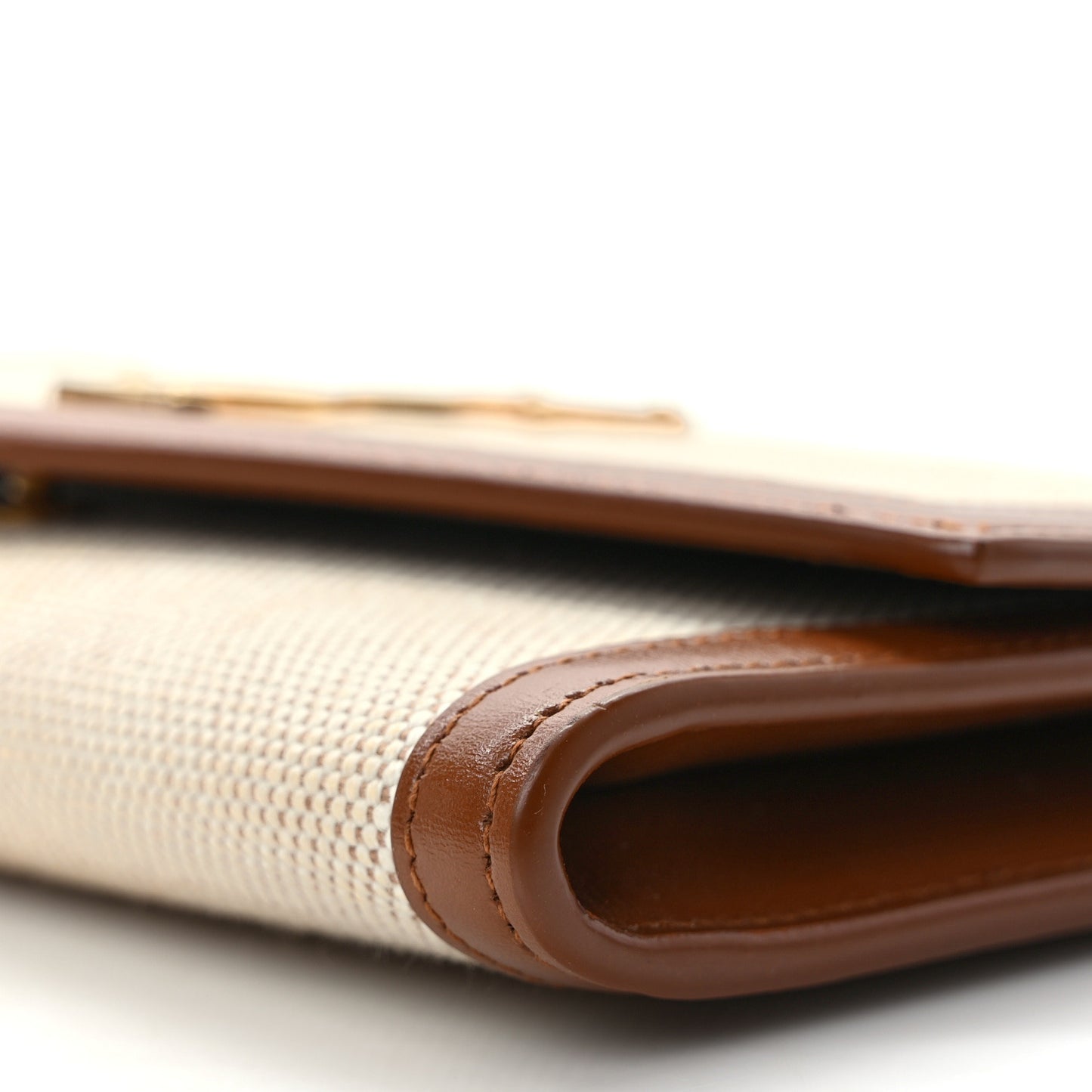 Micro Raffia Monogram Uptown Chain Wallet Natural Hay Brick