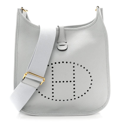 Hermes Taurillon Clemence Evelyne III PM Bleu Pale 1 of 11