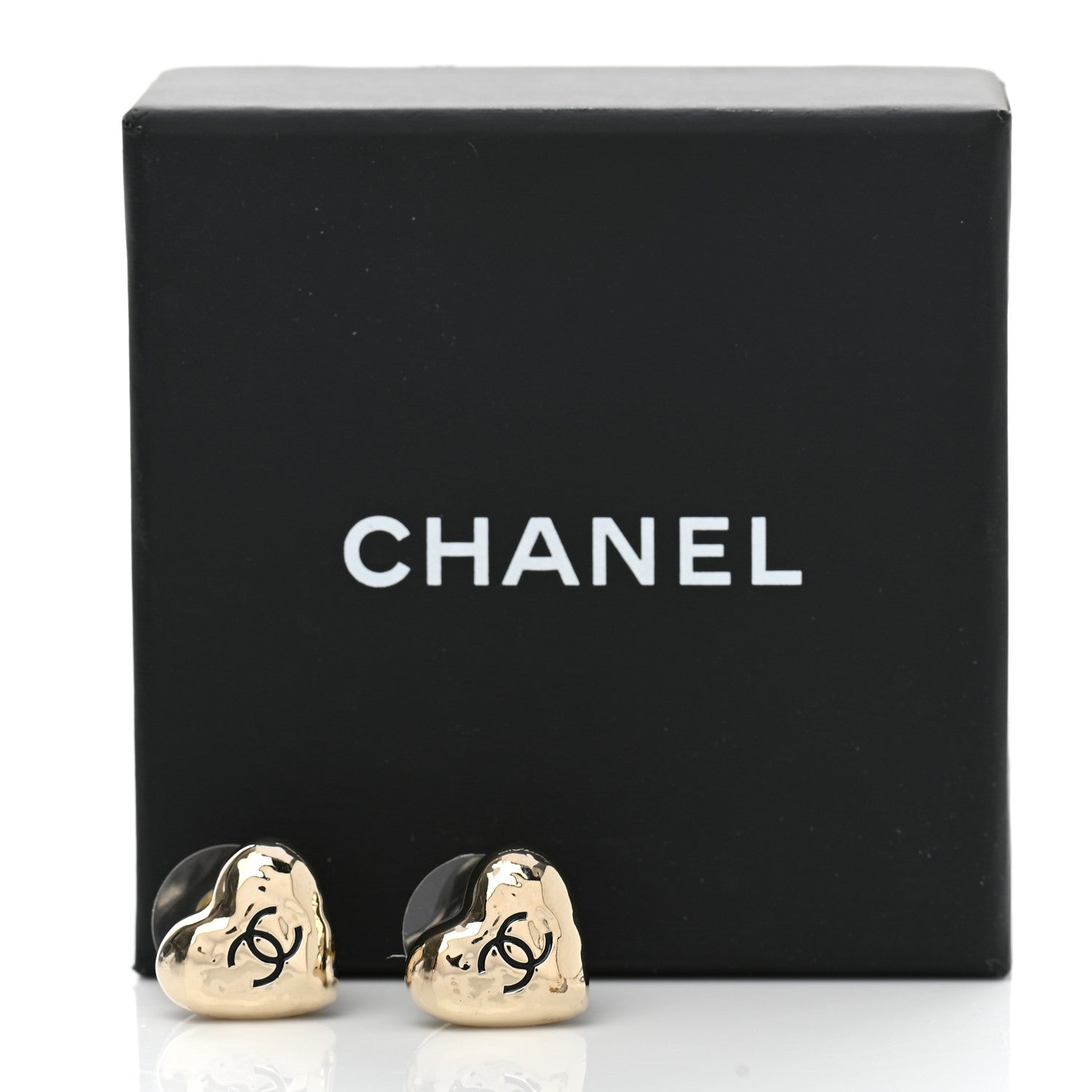 Chanel CC Heart Earrings Gold 5 of 5