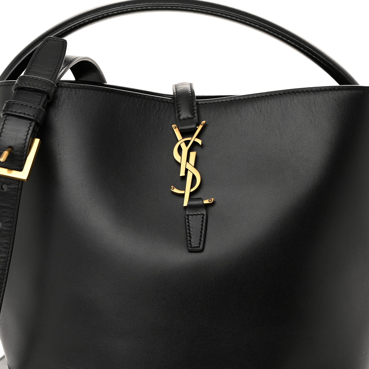Saint Laurent Shiny Calfskin Le 37 Bucket Bag Black 9 of 11