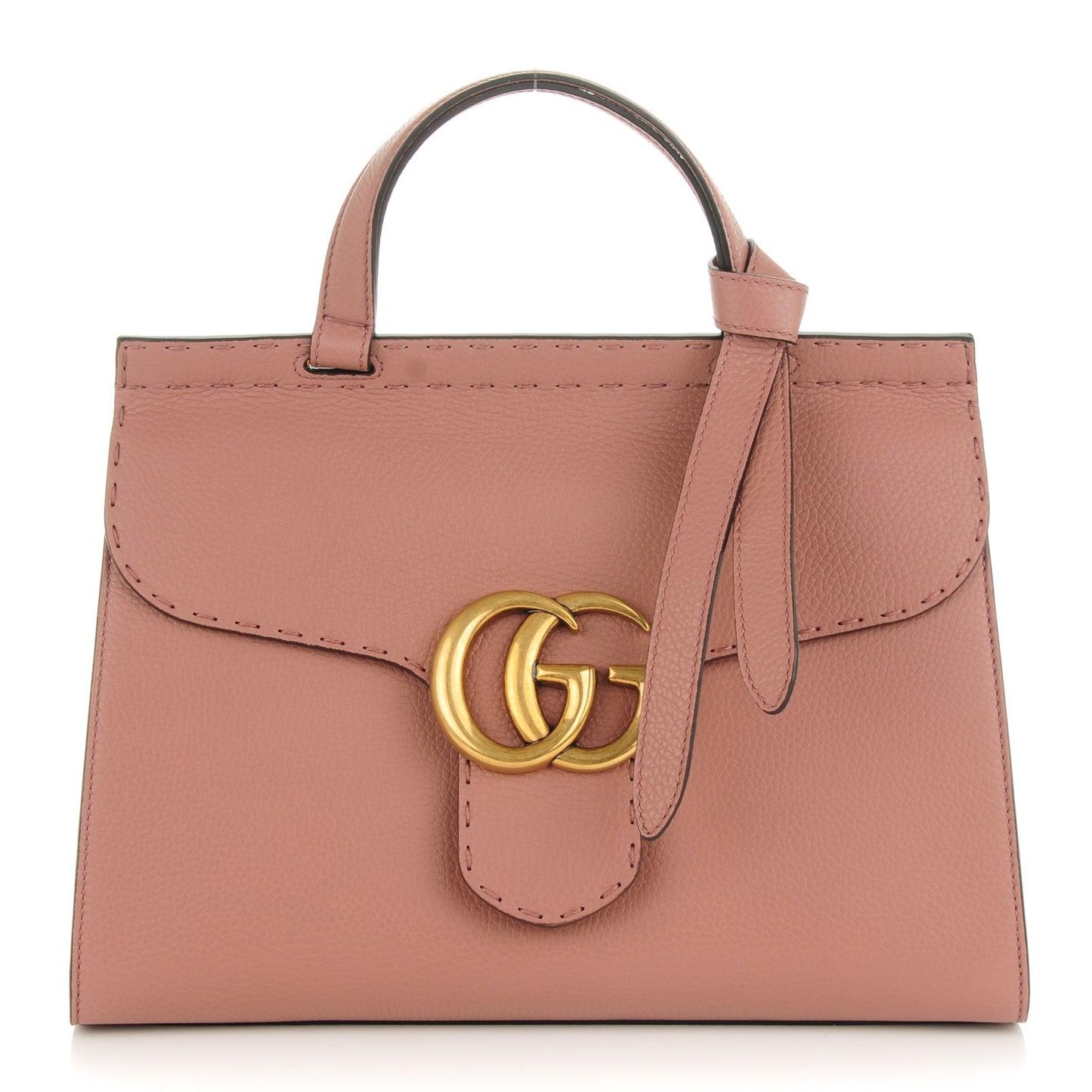 Calfskin Small GG Marmont Top Handle Bag Rosy Phard