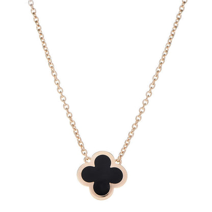 Van Cleef & Arpels 18K Yellow Gold Black Onyx Pure Alhambra Pendant Necklace 1 of 6