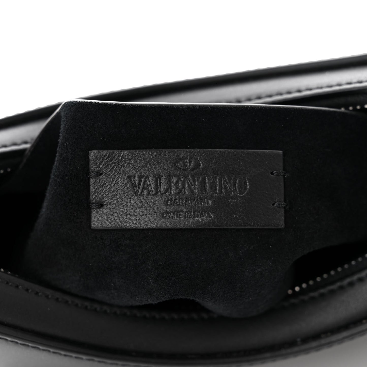 Calfskin VLTN Print Shoulder Bag Black