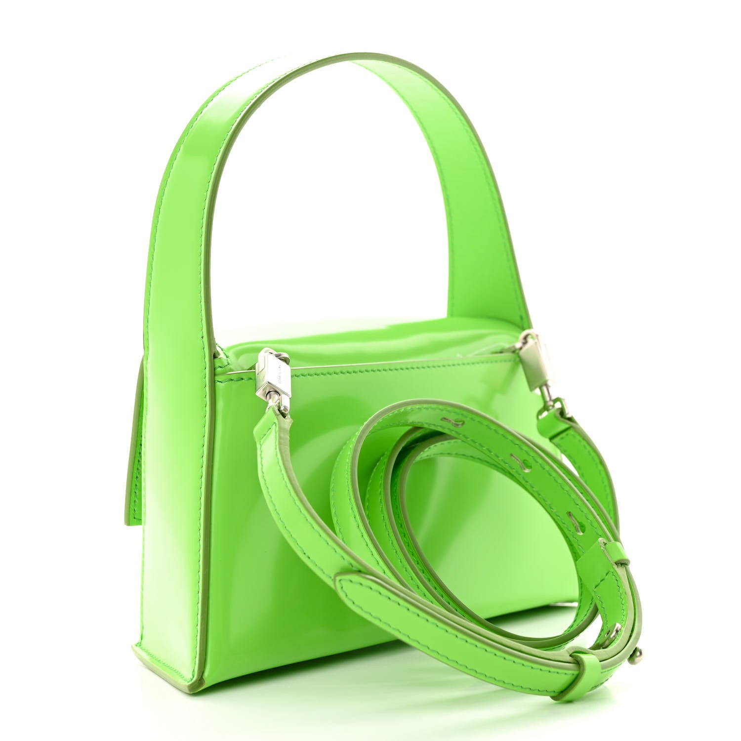 Salvatore Ferragamo Calfskin Geometric Shoulder Bag Green 3 of 13