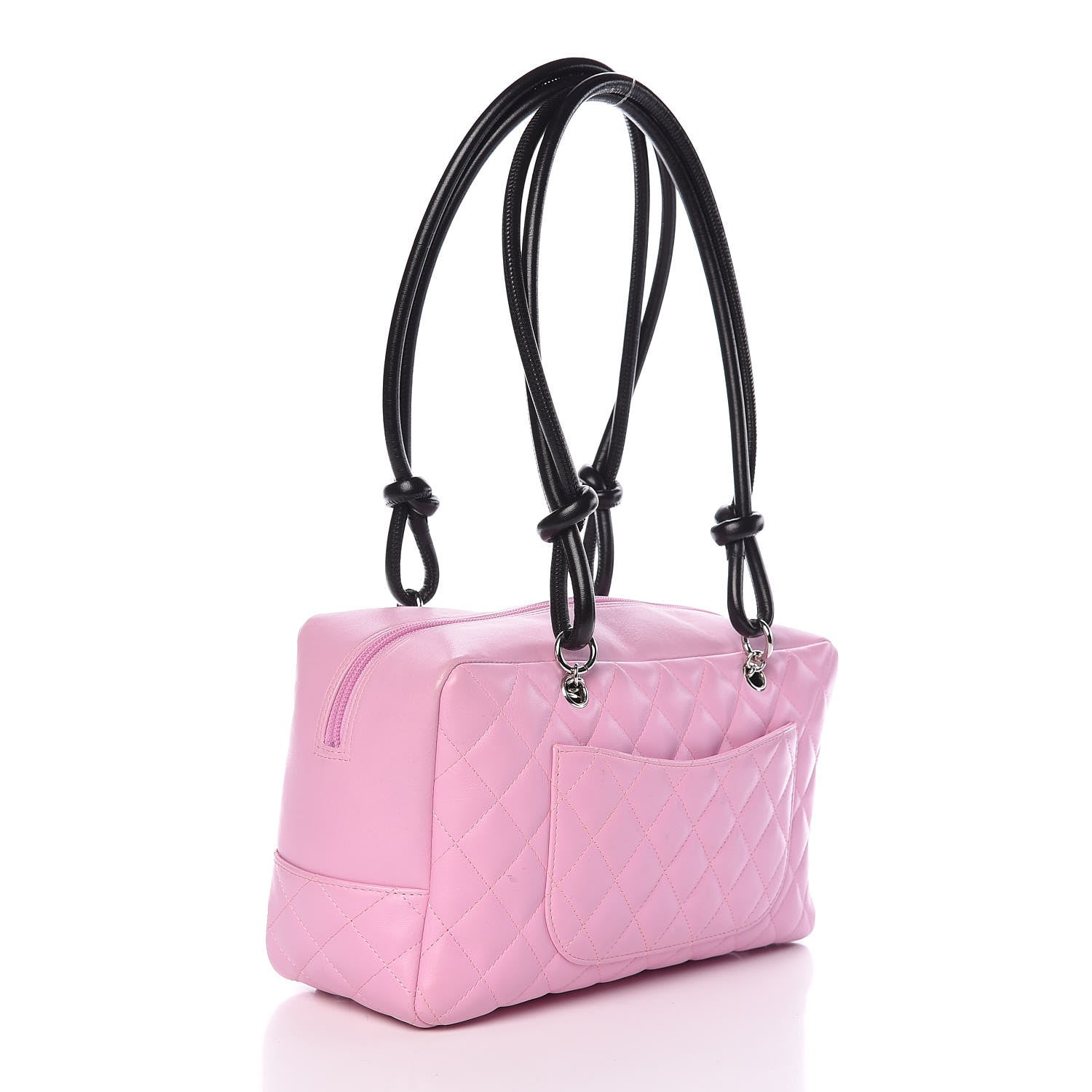Chanel Calfskin Quilted Large Cambon Bowler Pink Black 3 of 21