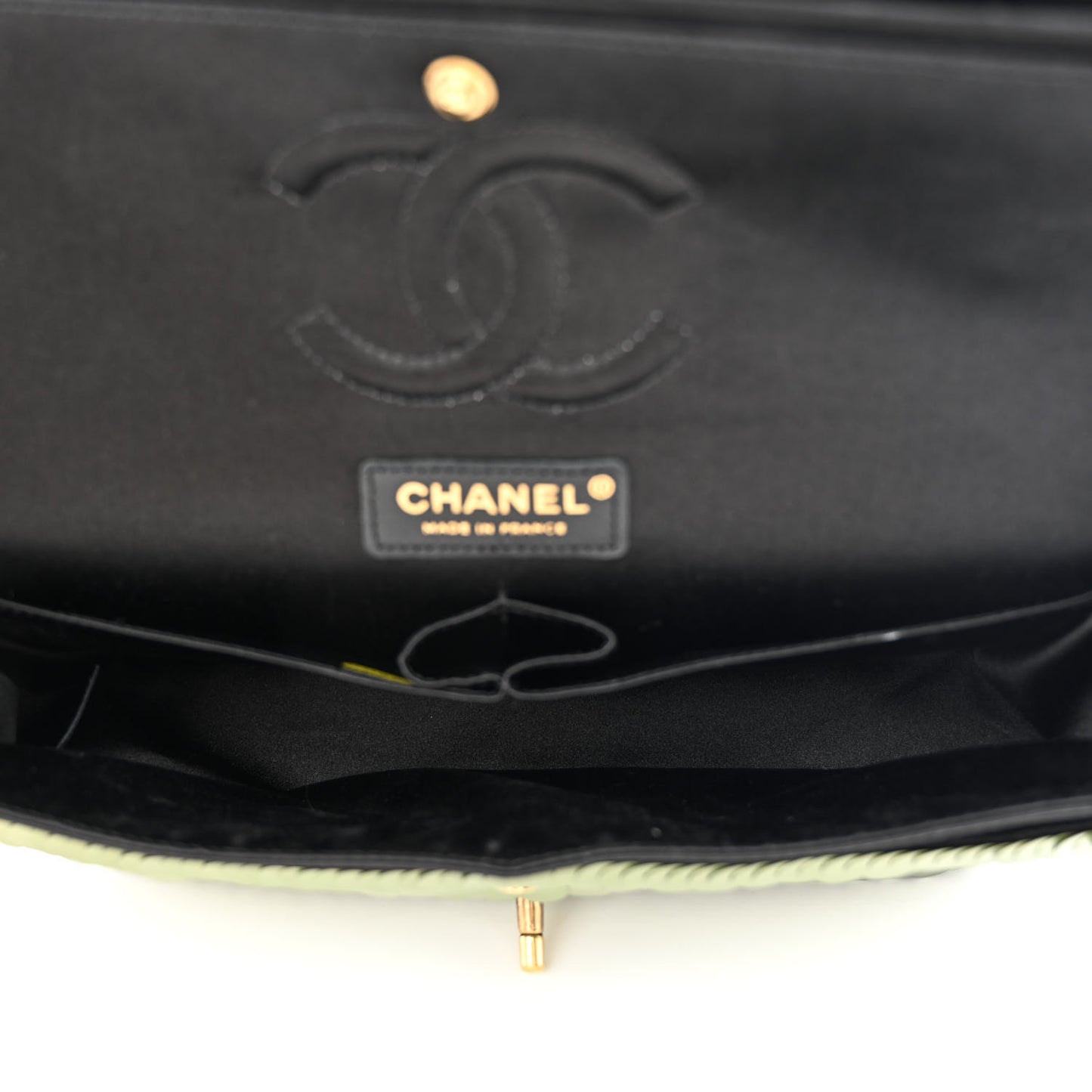 Satin Sequin Medium Paris Shanghai Double Flap Green