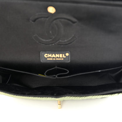 Chanel Satin Sequin Medium Paris Shanghai Double Flap Green 5 of 14