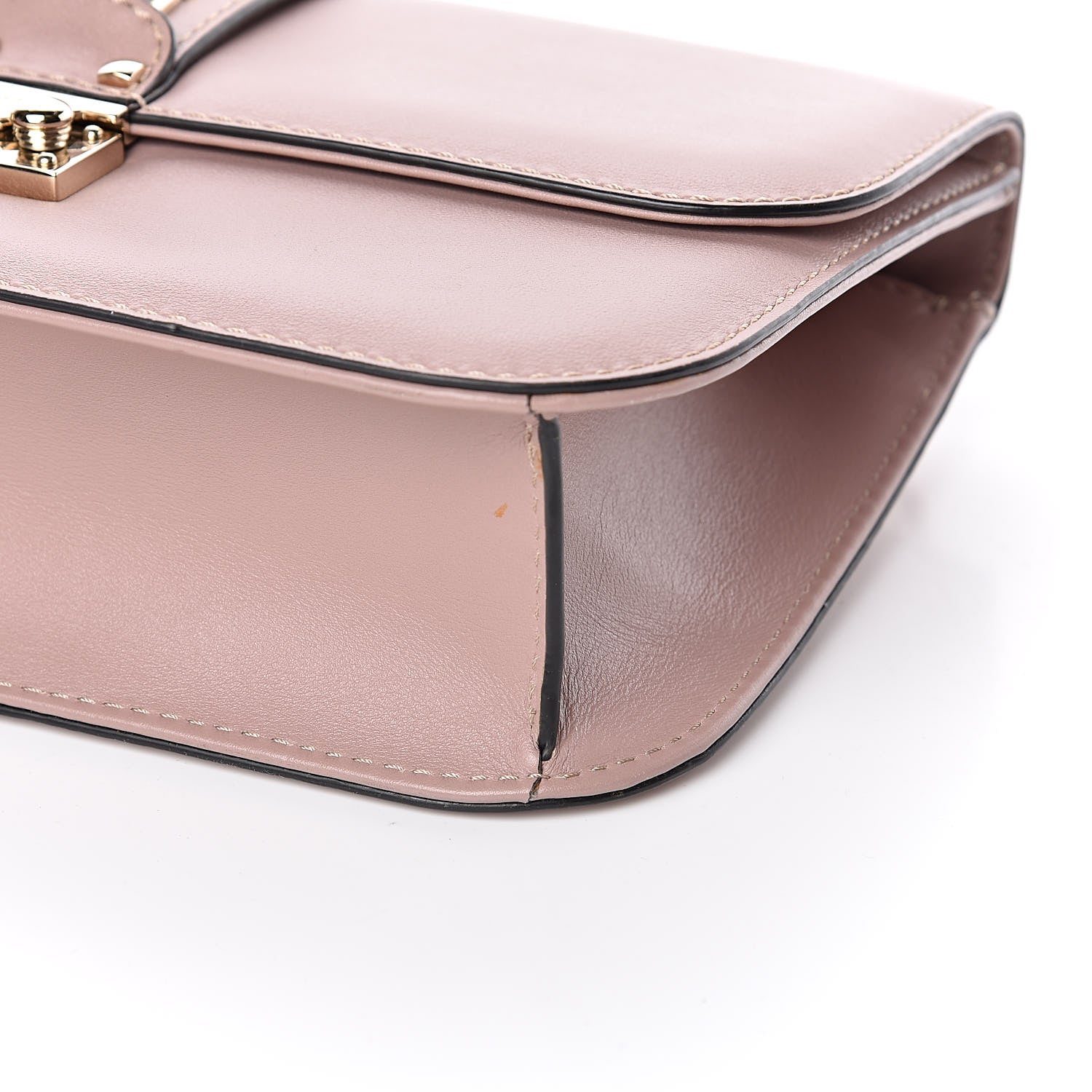 Valentino Garavani Vitello Medium Glam Lock Rockstud Flap Poudre 9 of 12