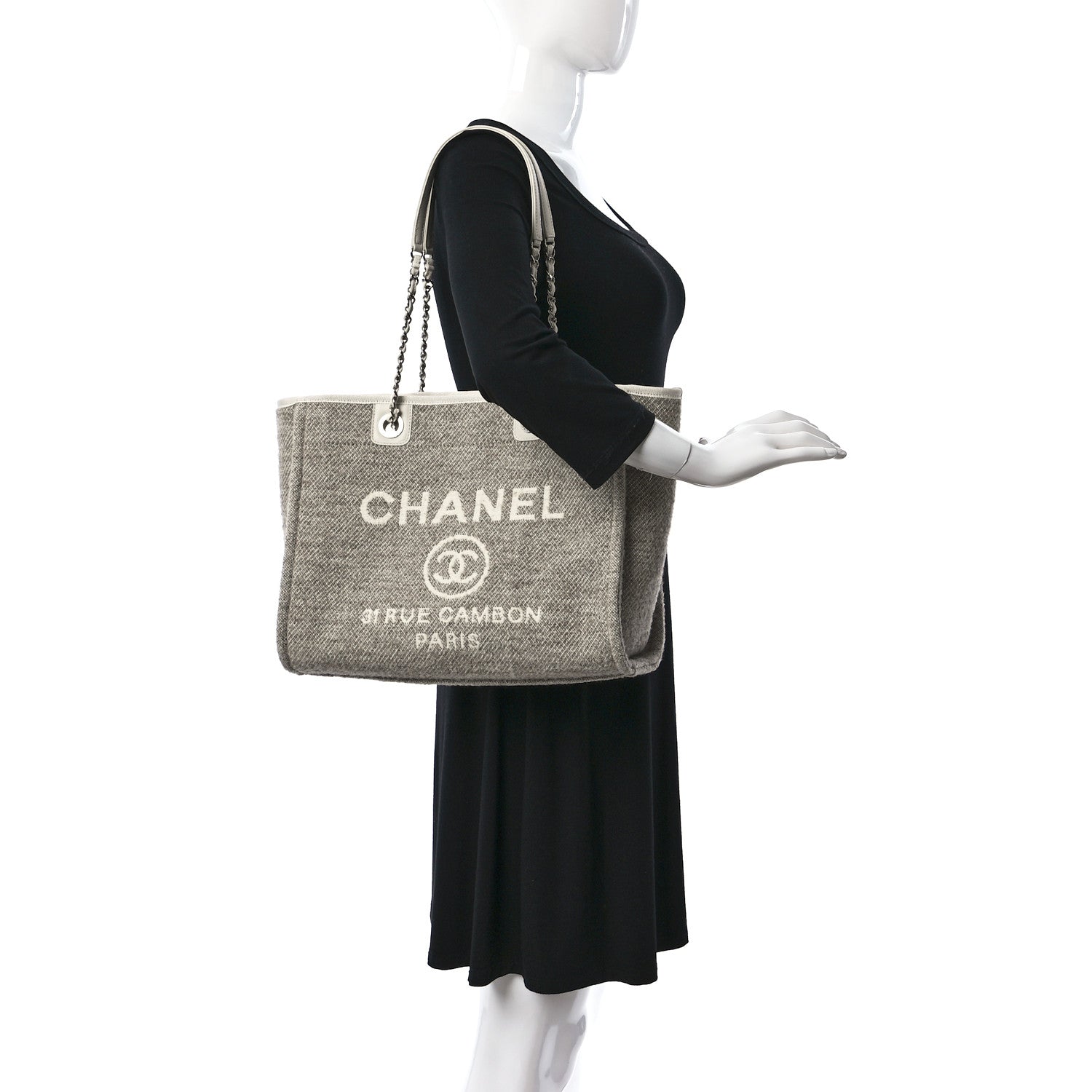 Chanel Mixed Fibers Small Deauville Tote Light Beige 2 of 9
