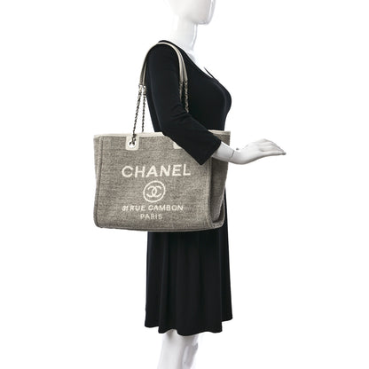 Chanel Mixed Fibers Small Deauville Tote Light Beige 2 of 9