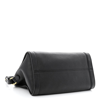 Alexander McQueen Pebbled Calfskin Small Skull Padlock Zip Around Tote Black 4 of 14