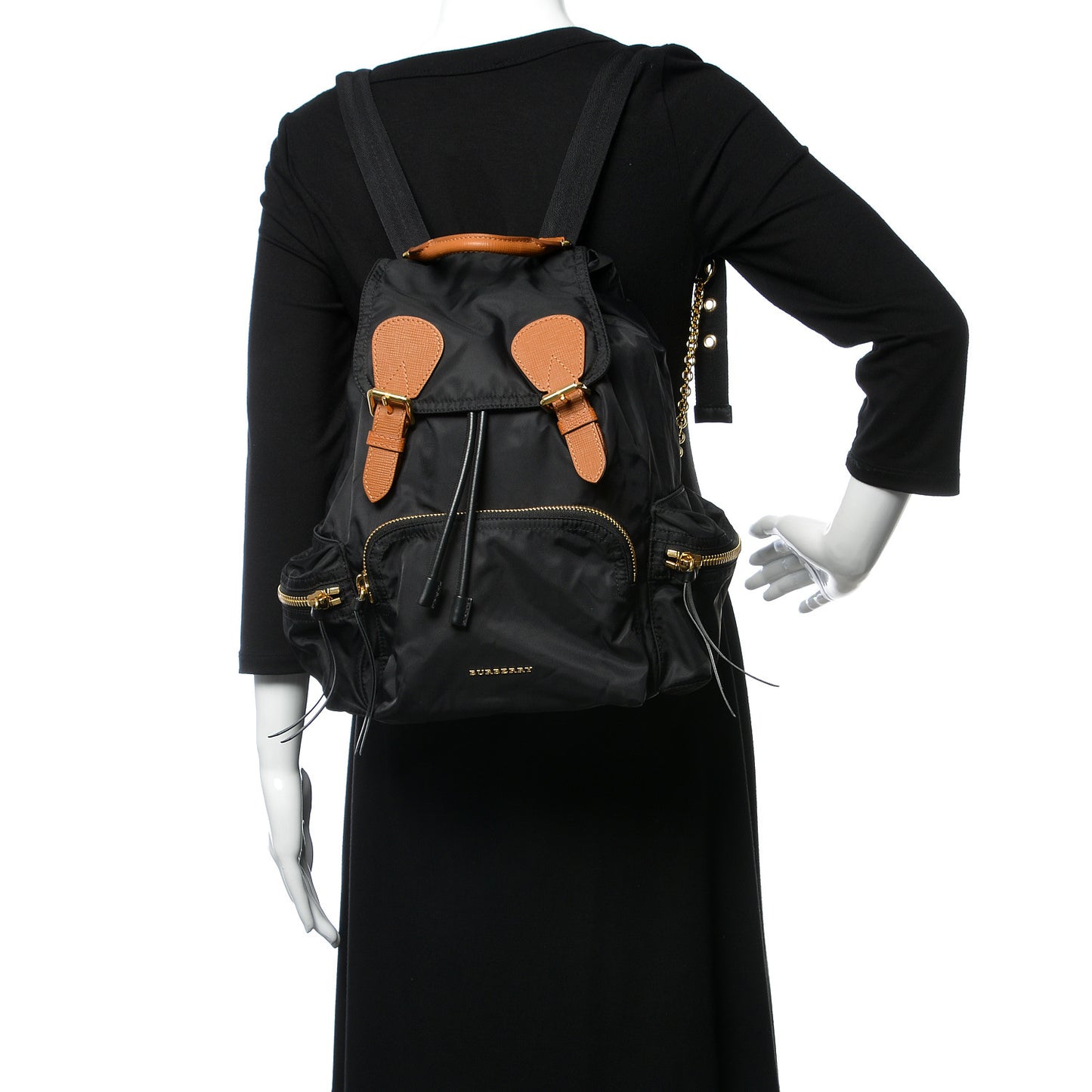 Nylon Medium Rucksack Backpack Black