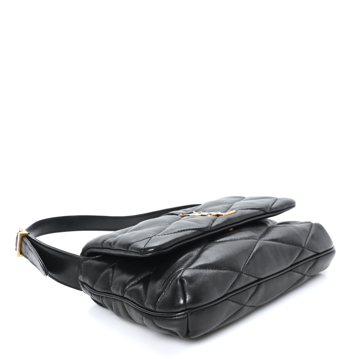 Saint Laurent Lambskin Quilted Le 57 Diamond Shoulder Bag Black 4 of 10