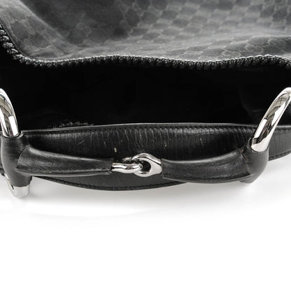 Gucci Monogram Large Horsebit Chain Hobo Black 8 of 8