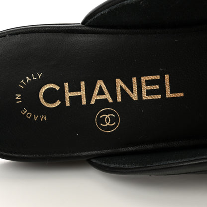 Chanel Lambskin Pearl CC Mules 36 Black 7 of 9