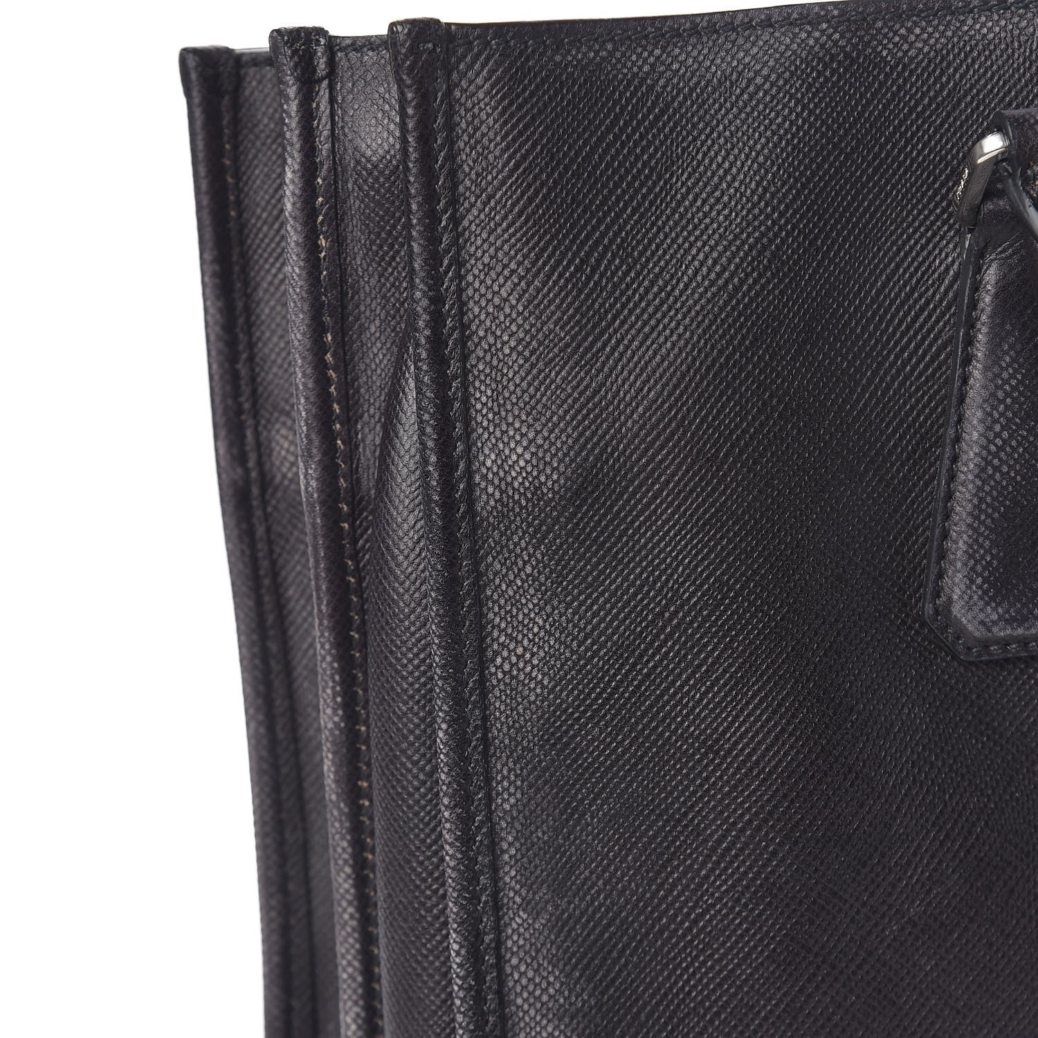 Prada Saffiano Cuir Double Handle Tote Baltico 12 of 22