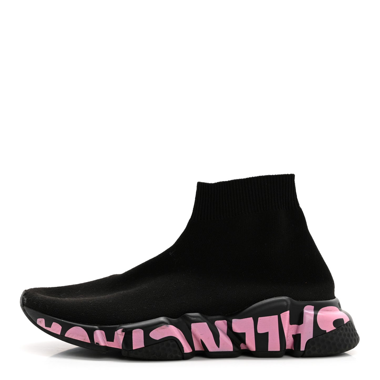 Recycled Knit Womens Speed Graffiti Sneakers 37 Black Pink