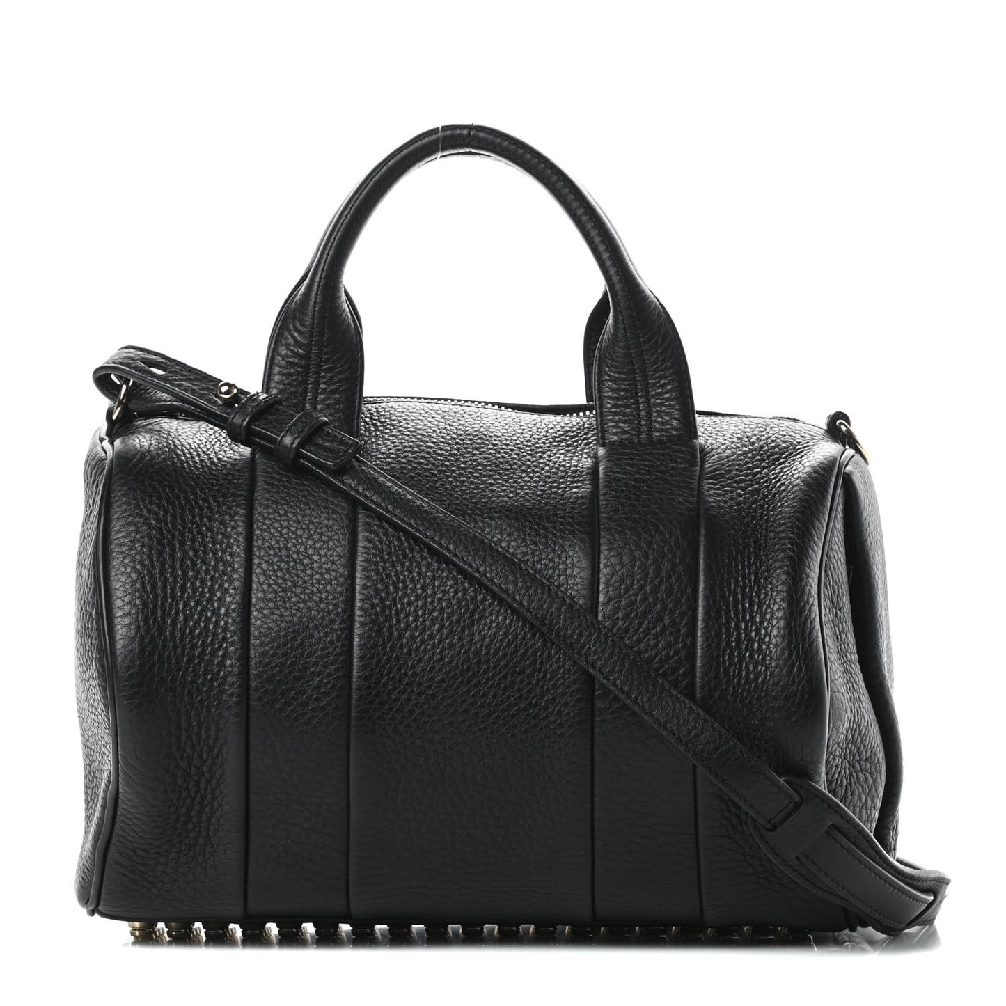 Pebbled Lambskin Rocco Black Pale Gold Hardware