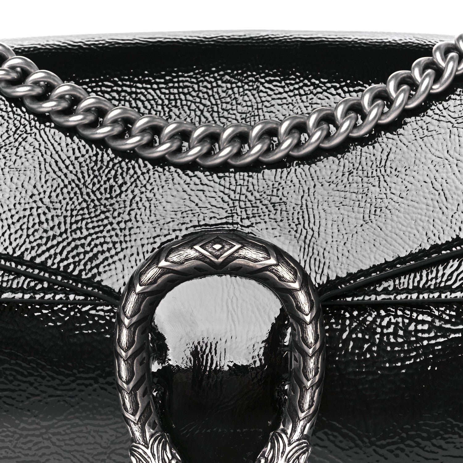 Gucci Crinkled Patent Small Dionysus Shoulder Bag Black 9 of 11