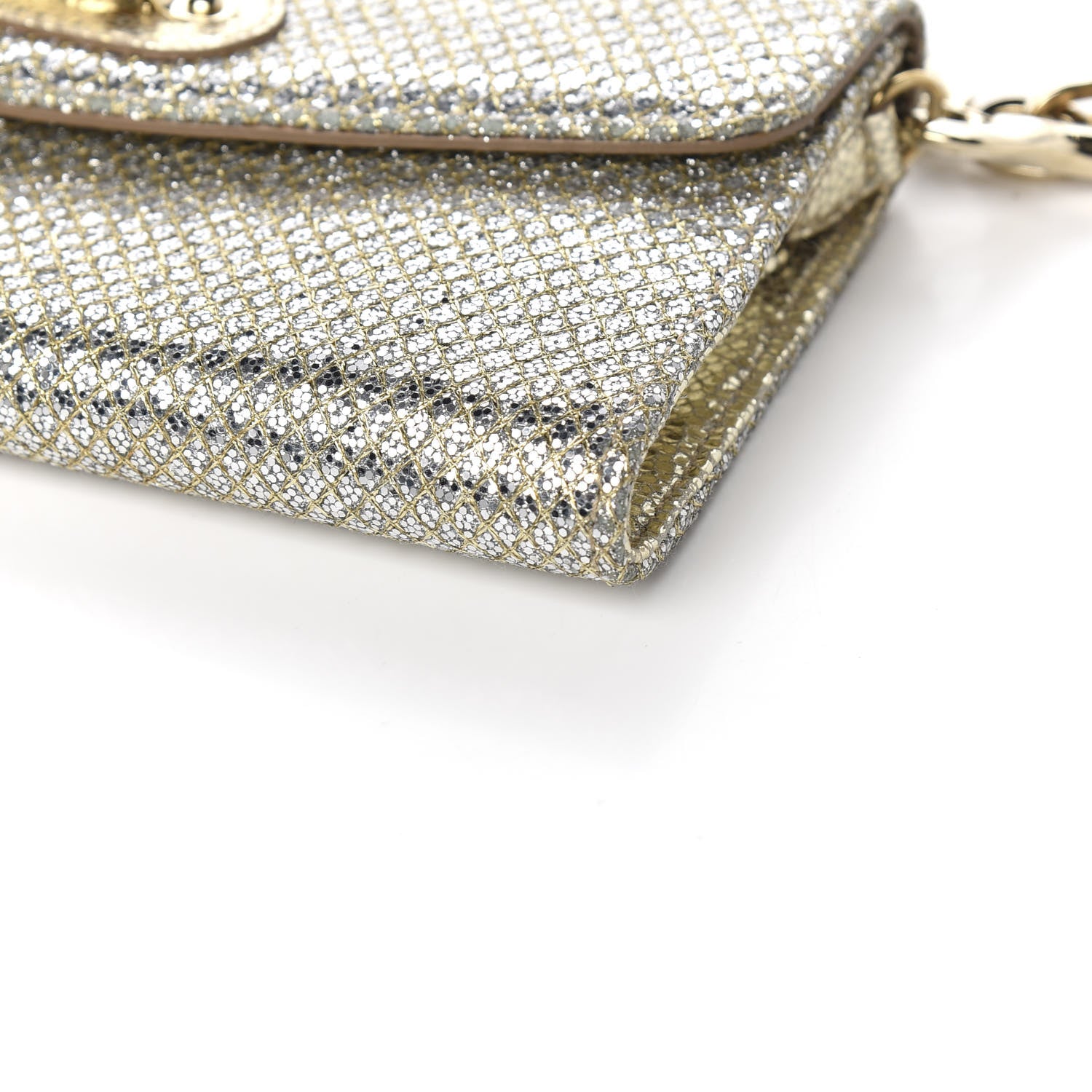 Jimmy Choo Glitter Fabric Large Riane Clutch Champagne 7 of 8