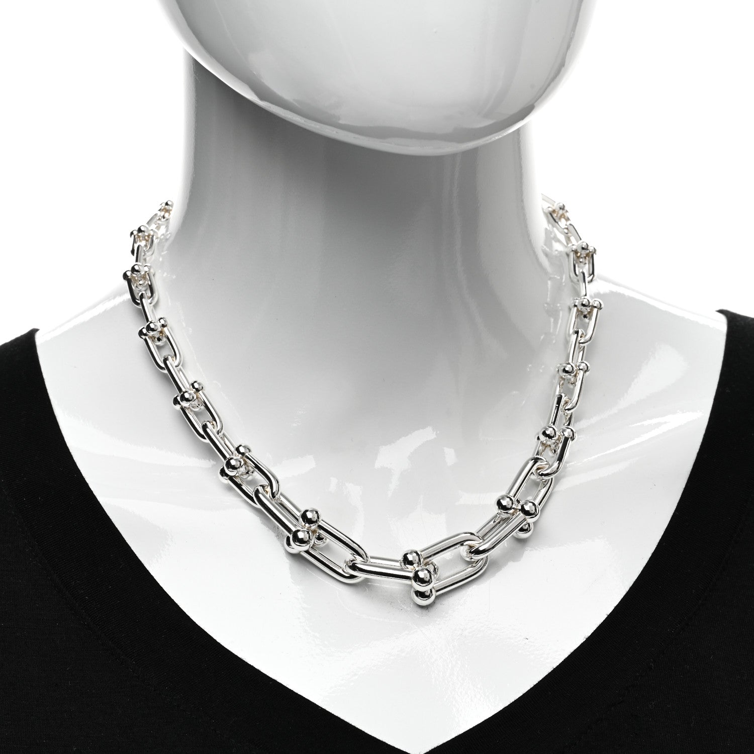Tiffany Sterling Silver HardWear Graduated Link Necklace 2 of 4