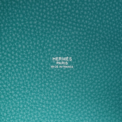 Hermes Taurillon Clemence Picotin Lock 22 MM Bleu Paon 6 of 9