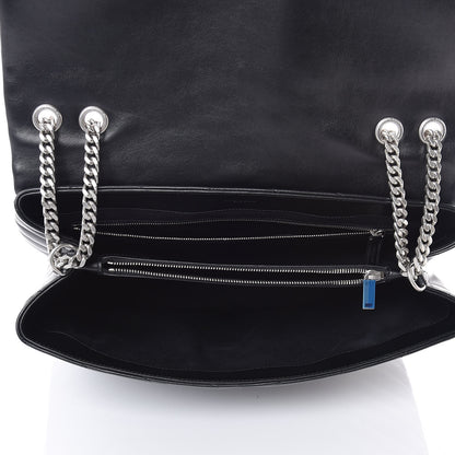 Saint Laurent Calfskin Y Quilted Monogram Large Loulou Chain Satchel Black 5 of 9