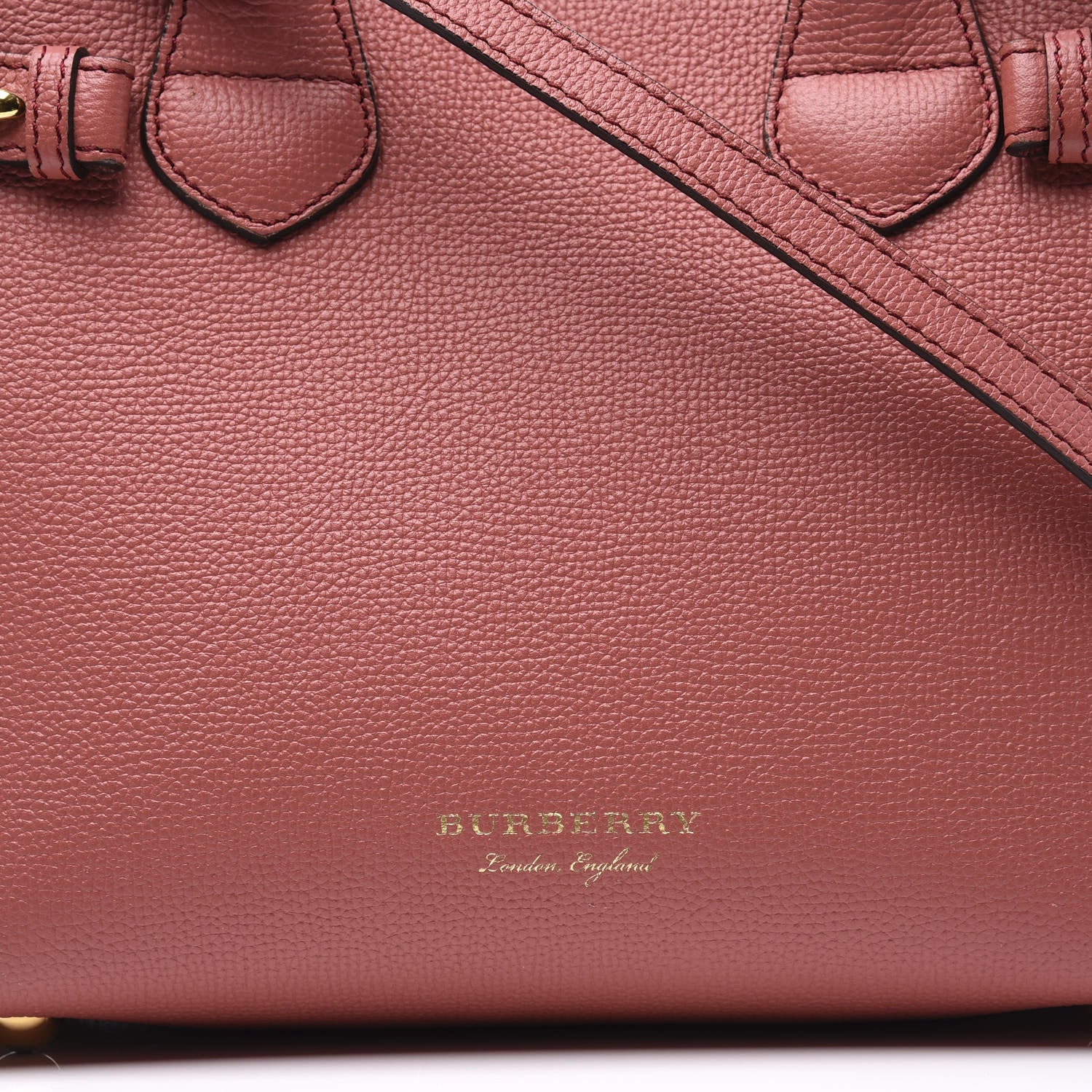 Burberry Grainy Calfskin House Check Small Banner Tote Cinnamon Red 10 of 10