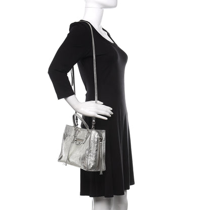 Balenciaga Metallic Calfskin Papier A6 Zip Around Tote Silver 2 of 12