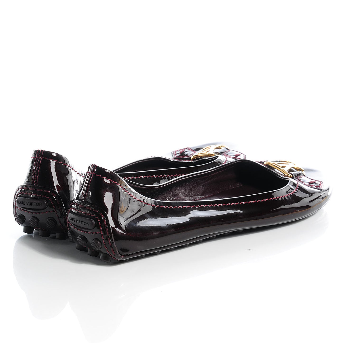 Patent Oxford Ballerina Flats Amarante Size 42