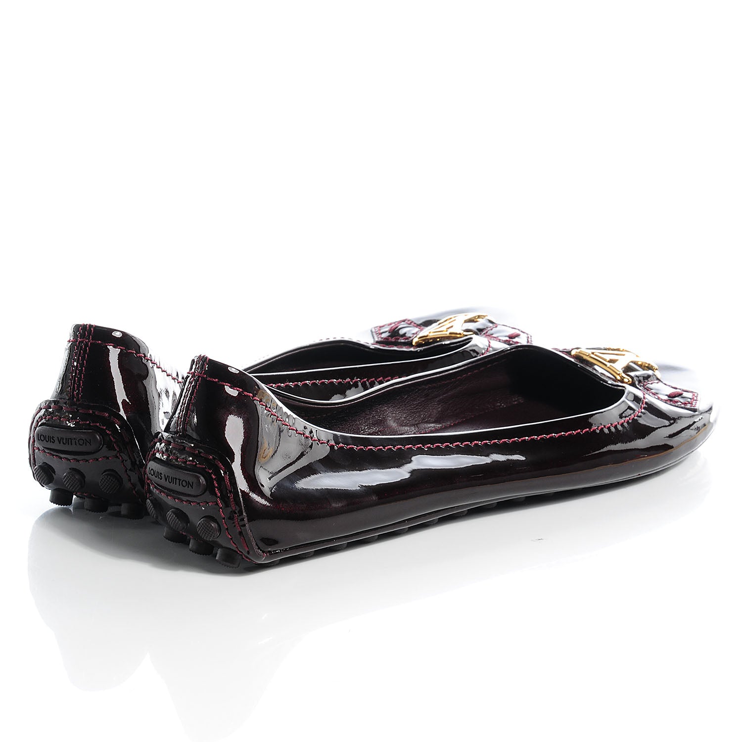 Louis Vuitton Patent Oxford Ballerina Flats Amarante Size 42 4 of 9