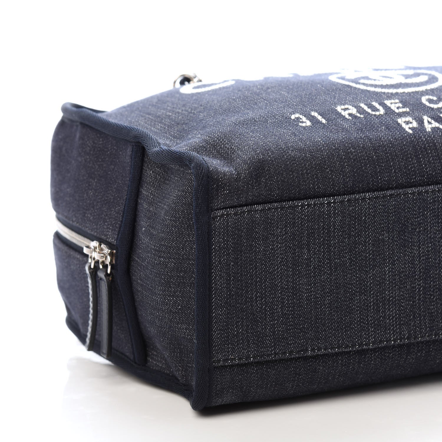 Chanel Denim Deauville Bowling Bag Dark Blue 6 of 10