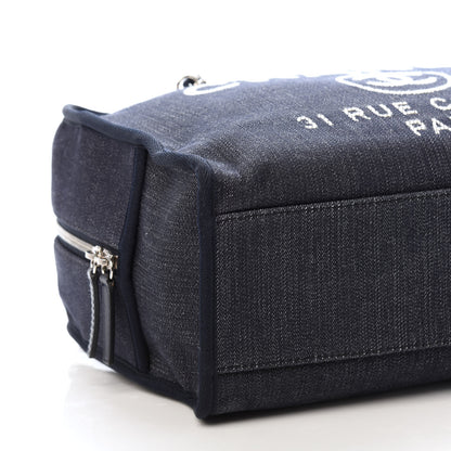 Chanel Denim Deauville Bowling Bag Dark Blue 6 of 10