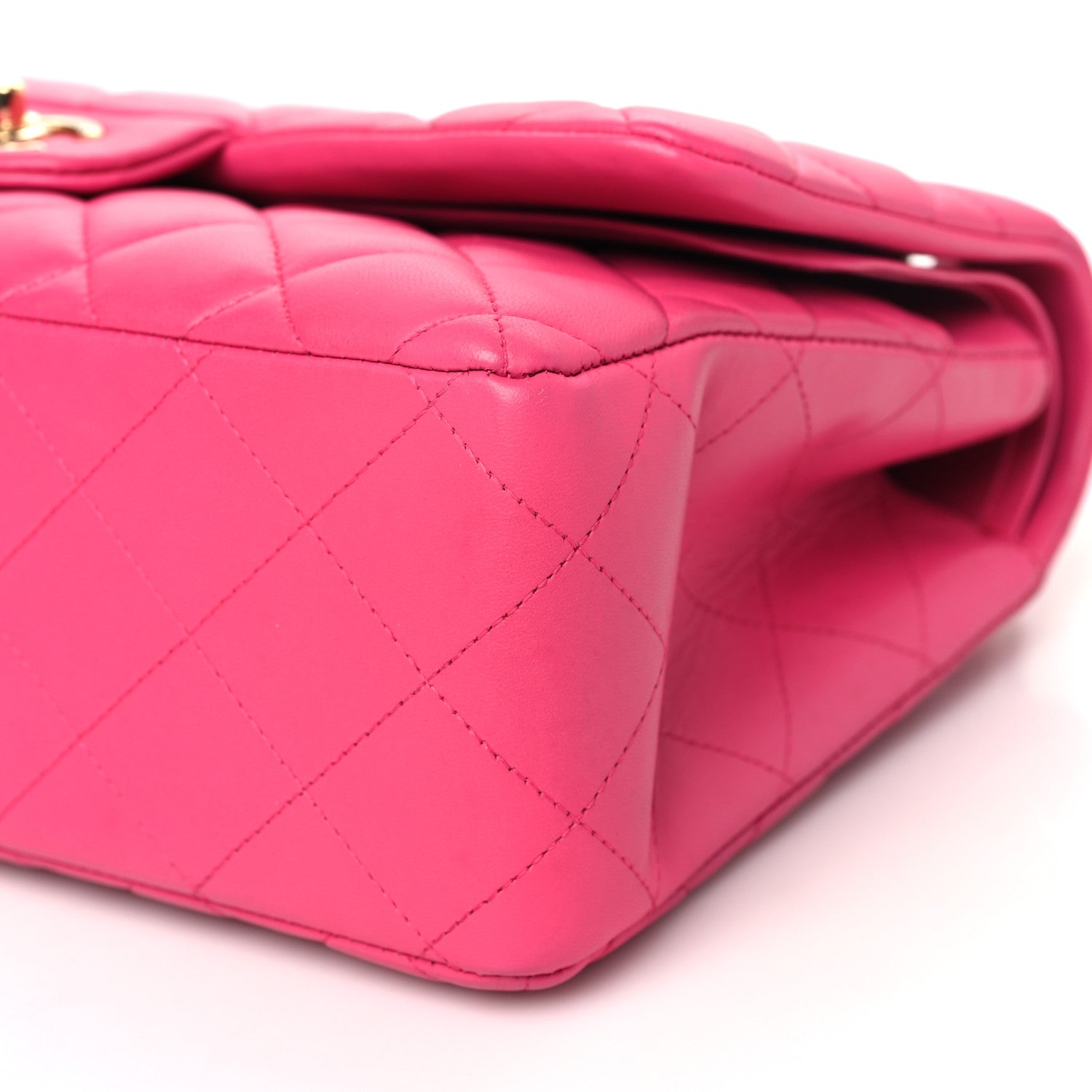 Chanel Lambskin Quilted Jumbo Double Flap Dark Pink 10 of 10