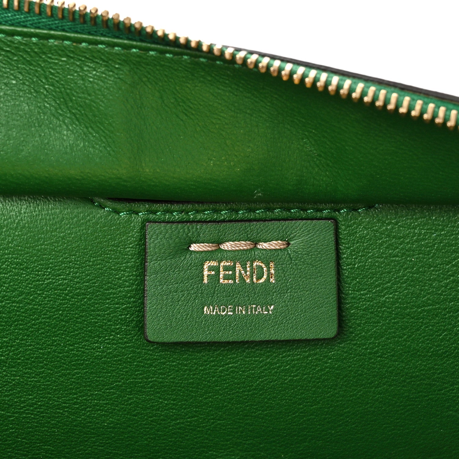 Fendi Vitello Dolce Shiny Nappa Petite 3Jours Tote Tortora Emerald 5 of 13