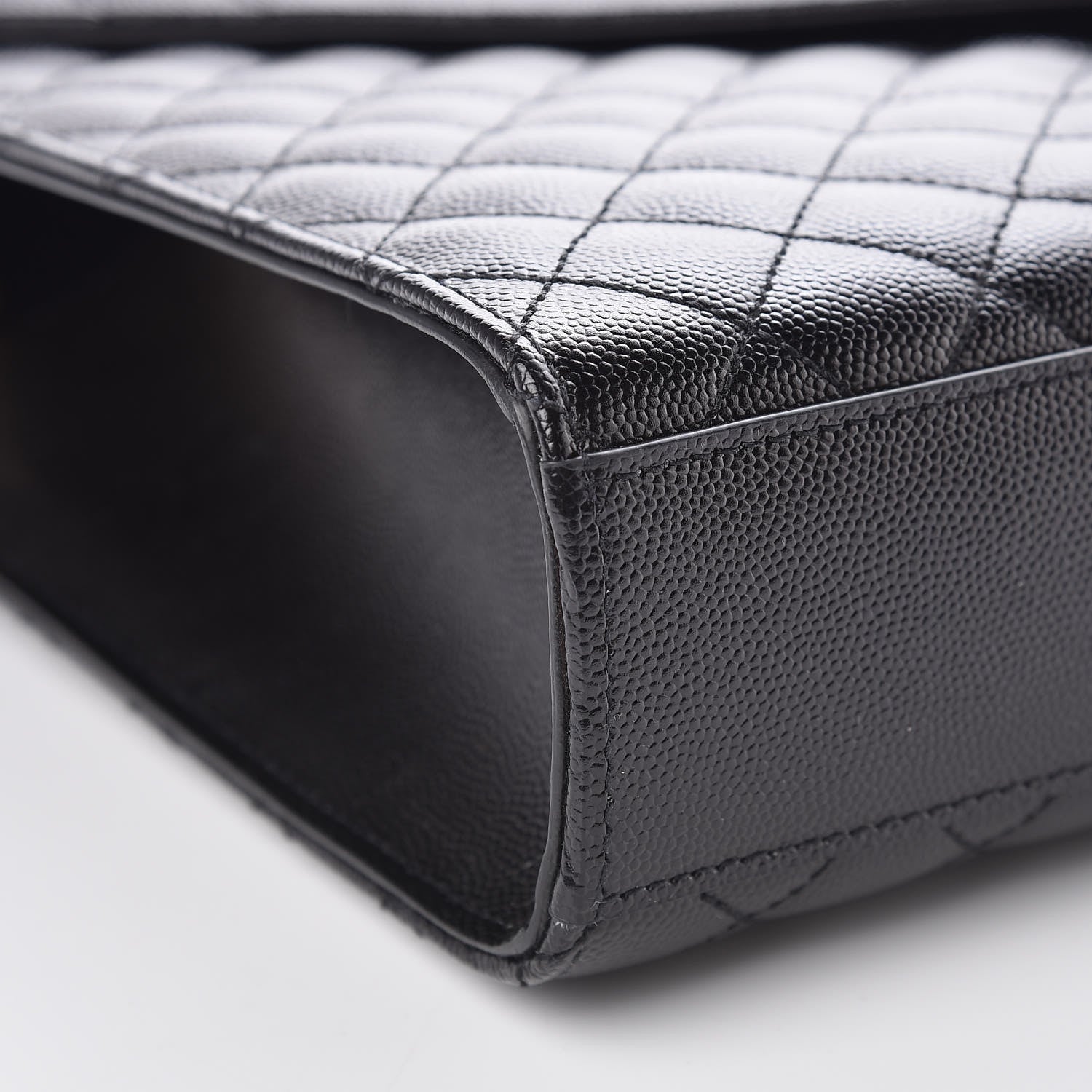 Saint Laurent Grain De Poudre Textured Mixed Matelasse Large Triquilt Monogram Satchel Black 8 of 9