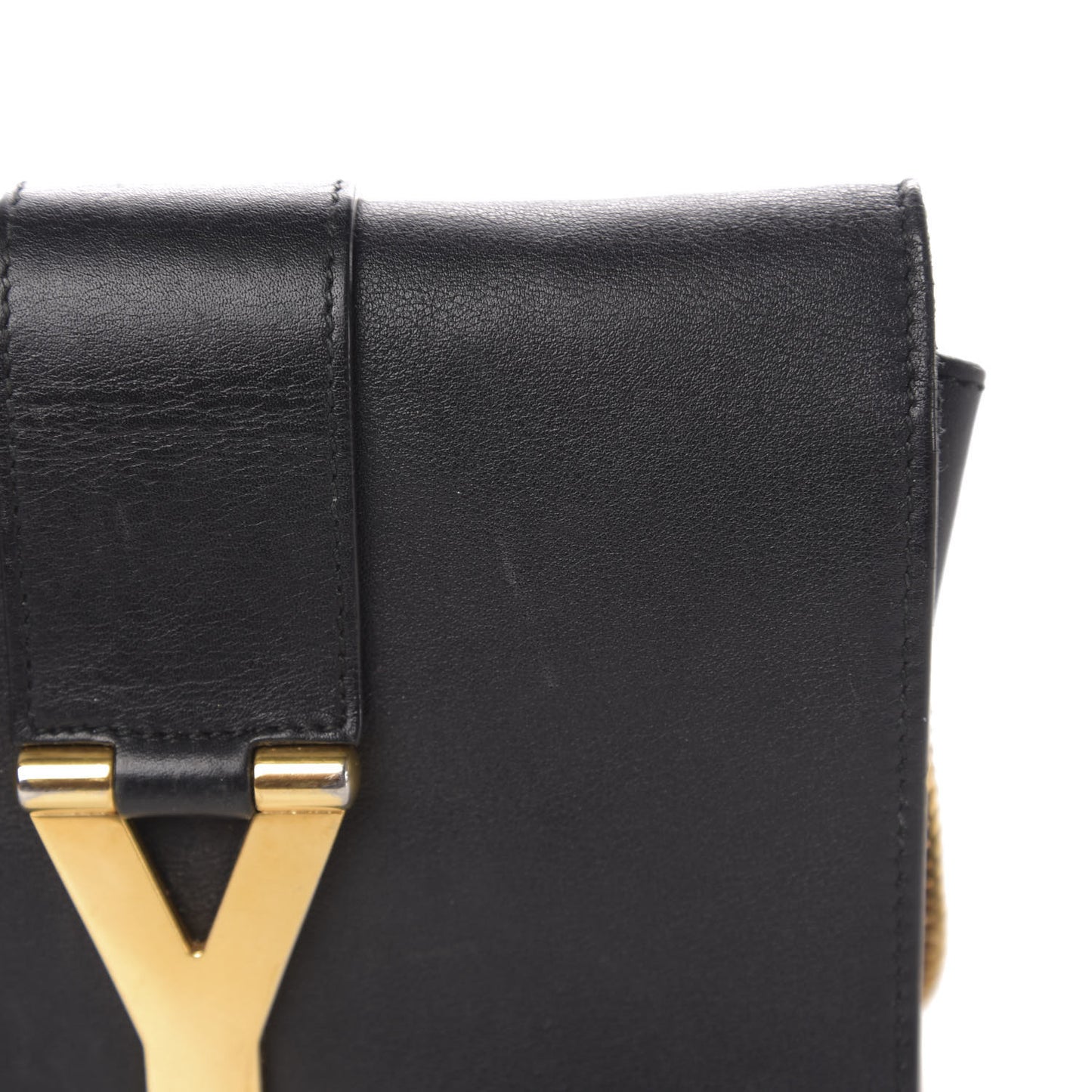 Calfskin Classic Y Ligne Chain Wallet Black