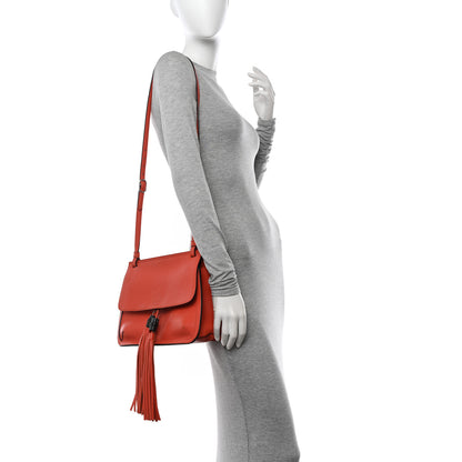 Gucci Cellarius Calfskin Medium Bamboo Daily Flap Shoulder Bag New Dark Orange 2 of 16