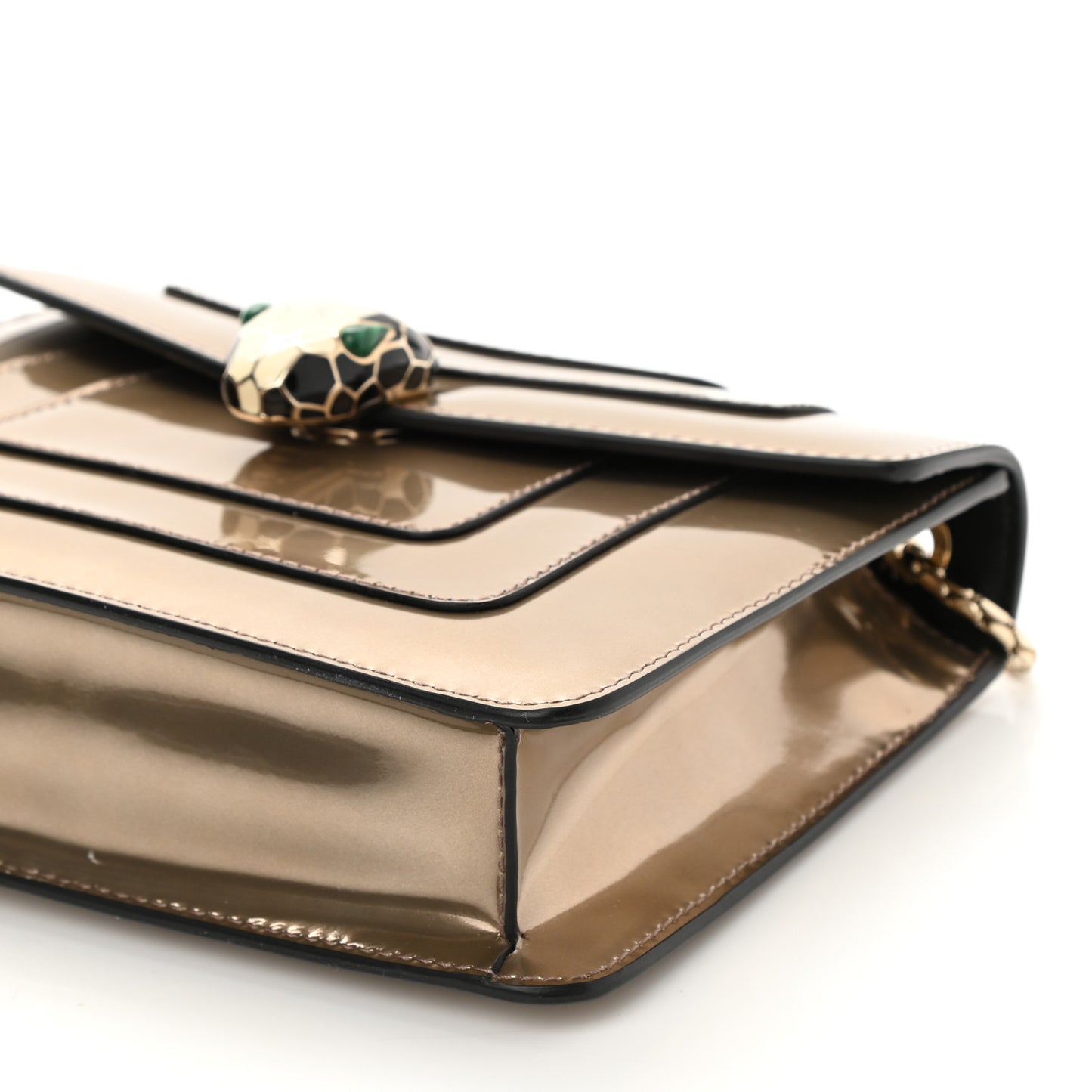 Metallic Calfskin Serpenti Forever Crossbody Bag Bronze